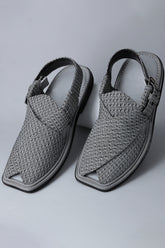 Grey Jacquard Peshawari Sandal